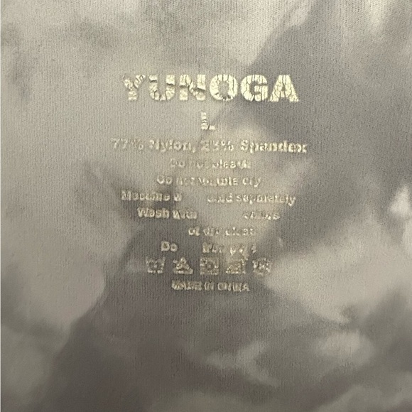 Yunoga Gray Tie-Dye Biker Shorts high waisted 6 in inseam size large - Picture 2 of 5